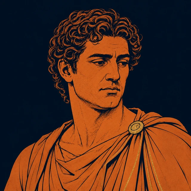MythWeave original portrait of Epimetheus as a mature Titan in classical drapery with a thoughtful, hesitant expression