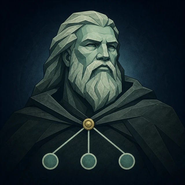 Norse Lichen iron editorial illustration of Borr for the atlas detail view.