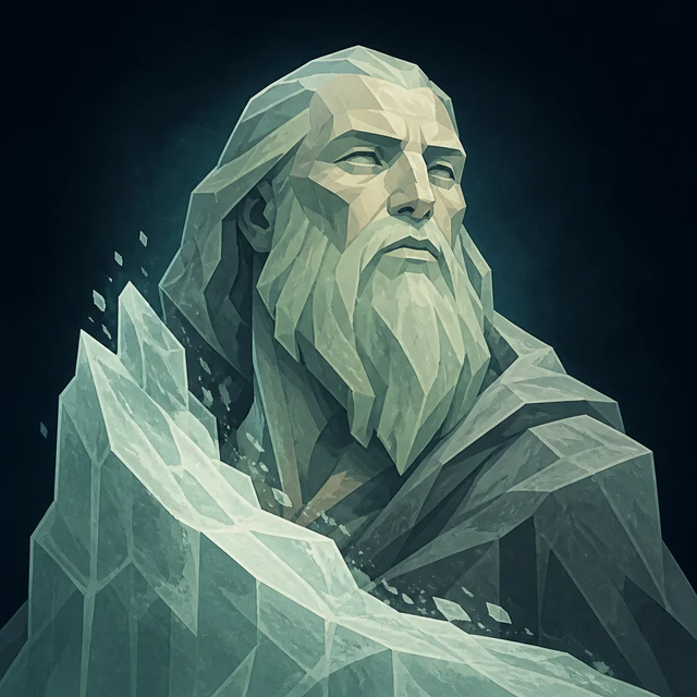 Norse Lichen iron editorial illustration of Buri for the atlas detail view.