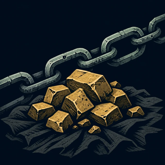 Norse Lichen iron editorial illustration of Cursed Gold for the atlas detail view.
