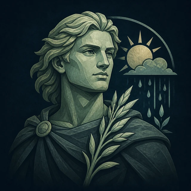 Norse Lichen iron editorial illustration of Freyr for the atlas detail view.