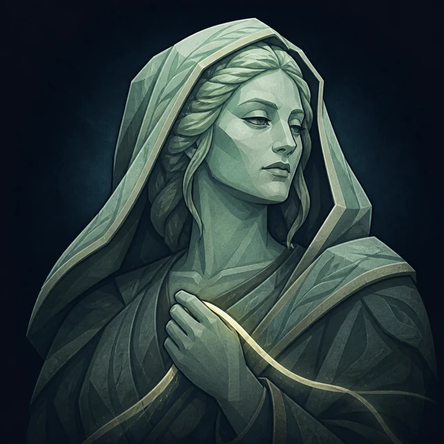 Norse Lichen iron editorial illustration of Frigg for the atlas detail view.