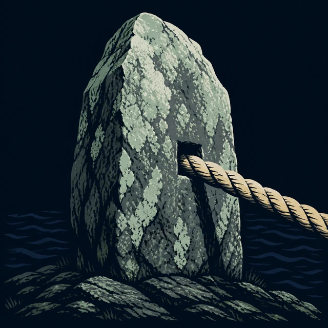 Norse Lichen iron editorial illustration of Gjoll Binding Stone for the atlas detail view.