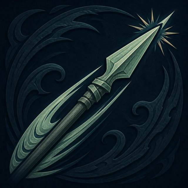Norse Lichen iron editorial illustration of Gungnir for the atlas detail view.