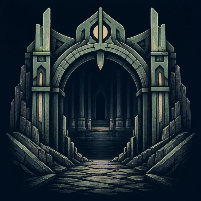 Norse Lichen iron editorial illustration of Realm of Hel for the atlas detail view.