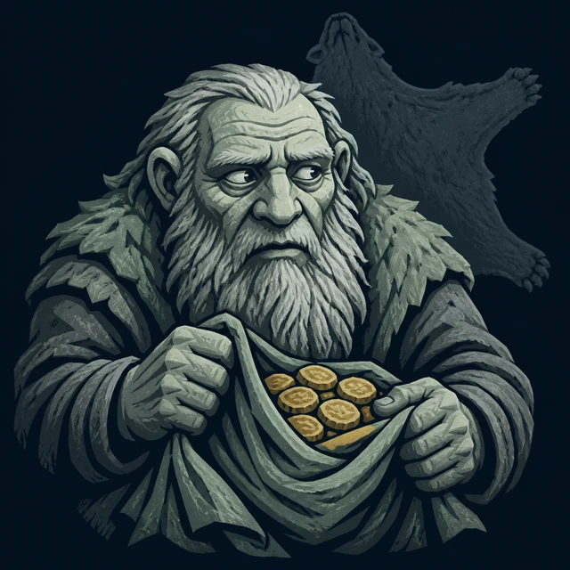 Norse Lichen iron editorial illustration of Hreidmar for the atlas detail view.