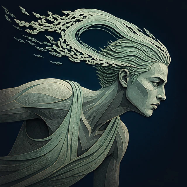 Norse Lichen iron editorial illustration of Hugi for the atlas detail view.
