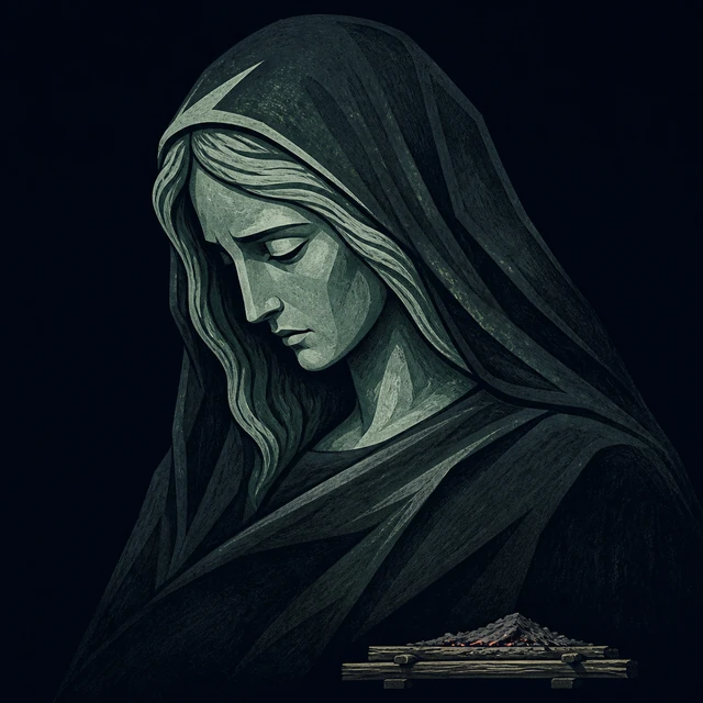Norse Lichen iron editorial illustration of Nanna for the atlas detail view.