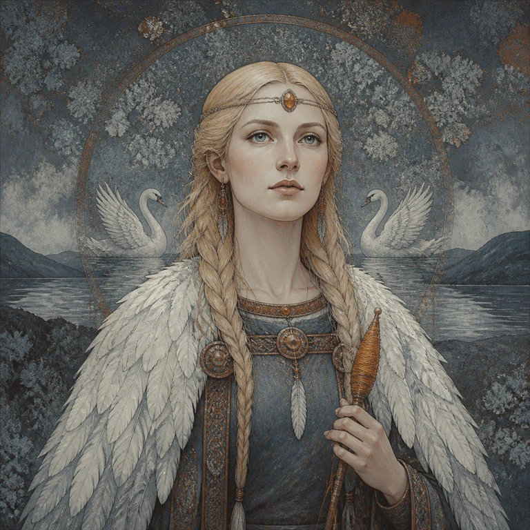 Norse-style detail illustration of Olrun.
