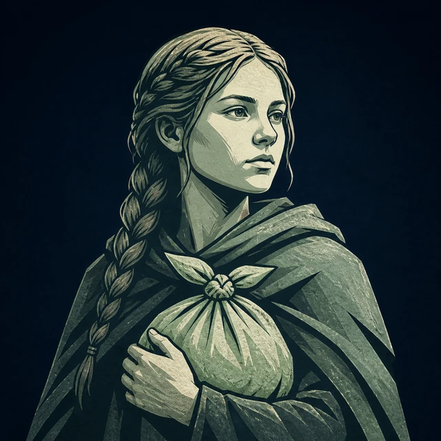 Norse Lichen iron editorial illustration of Roskva for the atlas detail view.