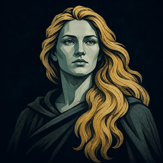 Norse Lichen iron editorial illustration of Sif for the atlas detail view.