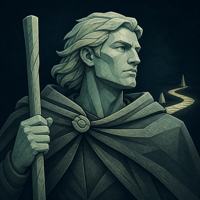Norse Lichen iron editorial illustration of Skirnir for the atlas detail view.