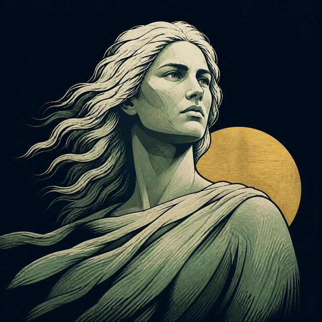 Norse Lichen iron editorial illustration of Sol for the atlas detail view.