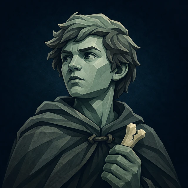 Norse Lichen iron editorial illustration of Thialfi for the atlas detail view.