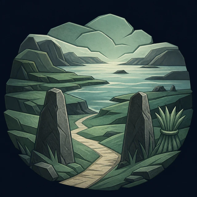 Norse Lichen iron editorial illustration of Vanaheim for the atlas detail view.