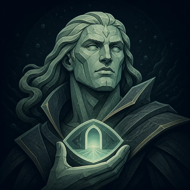 Norse Lichen iron editorial illustration of Ve for the atlas detail view.