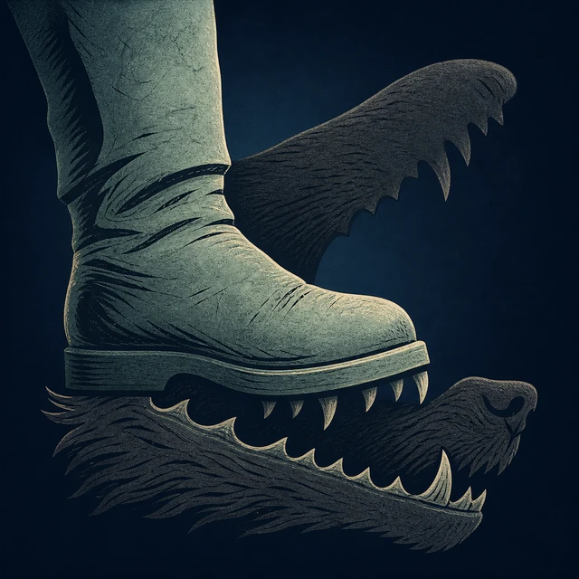 Norse Lichen iron editorial illustration of Vidar Avenges Odin for the atlas detail view.