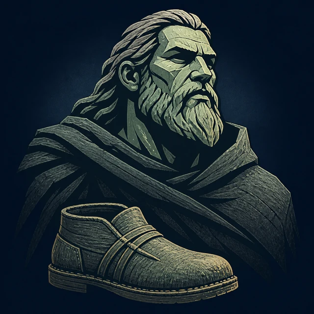 Norse Lichen iron editorial illustration of Vidar for the atlas detail view.
