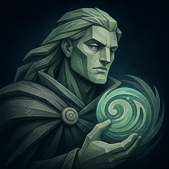Norse Lichen iron editorial illustration of Vili for the atlas detail view.